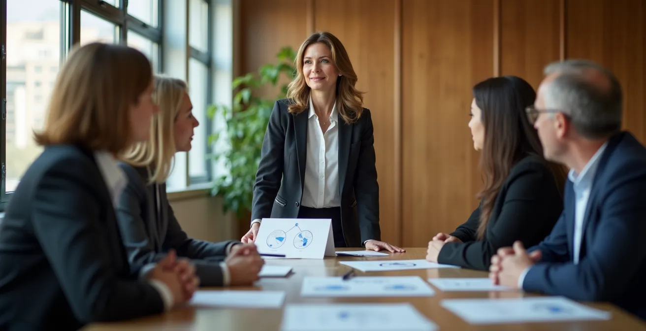 Vorstandssitzung mit ESG-Strategiepräsentation im deutschen Unternehmenskontext