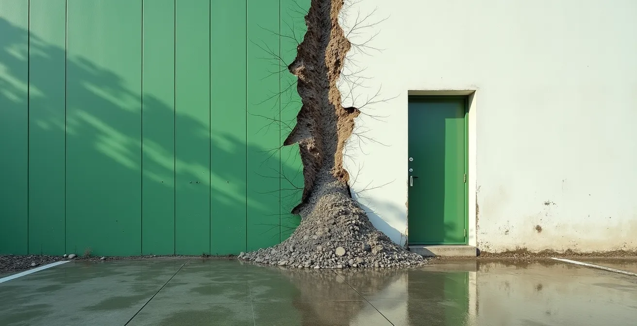 Visueller Kontrast zwischen Schein und Realität bei CSR-Versagen