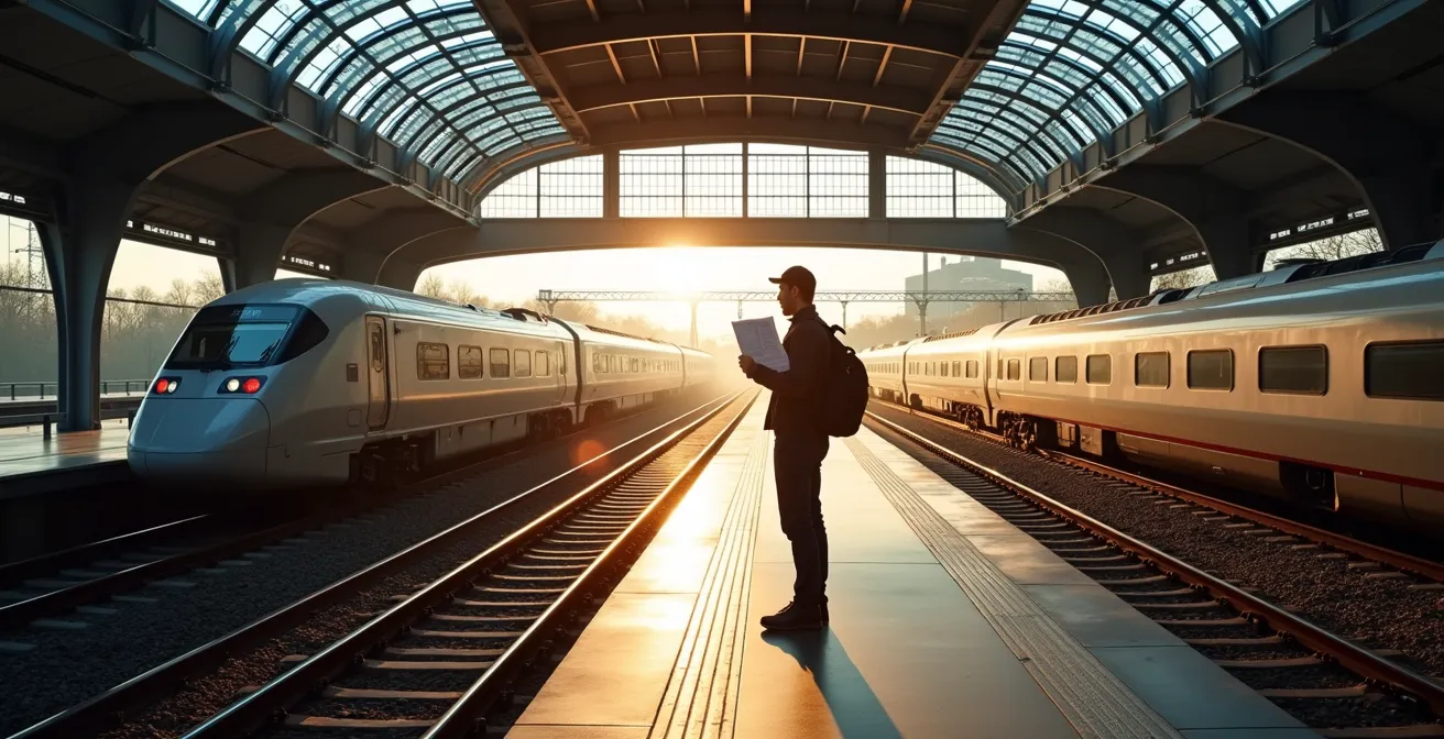 Visualisierung des Hub-and-Spoke-Reisemodells mit Leipzig als Zentrum