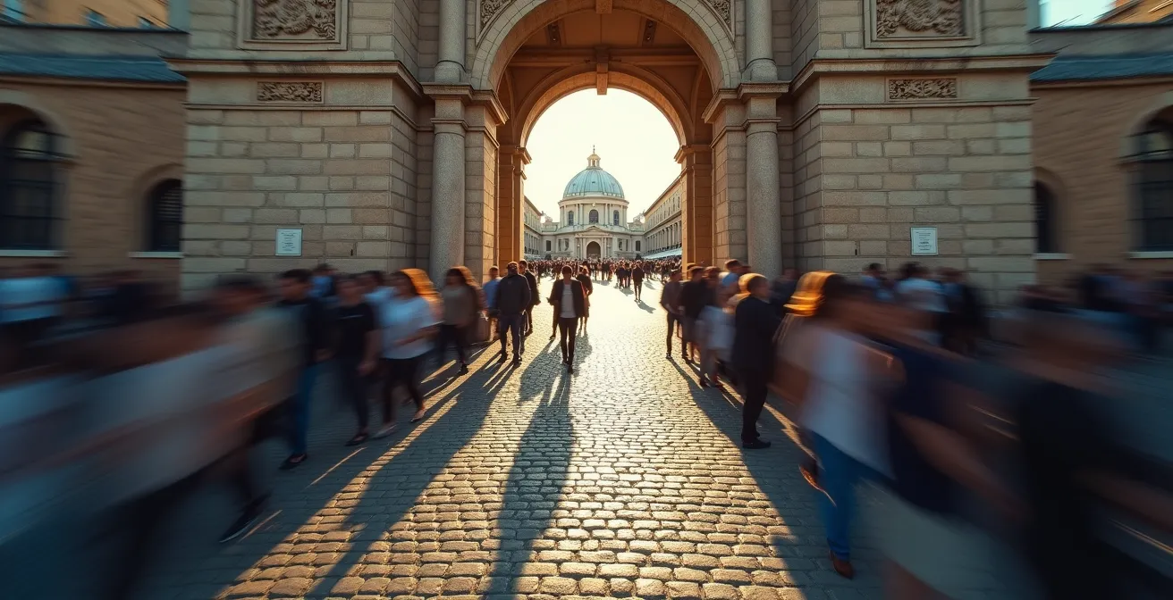 Visualisierung der Overtourism-Schwelle mit kontrastierenden Besucherdichten