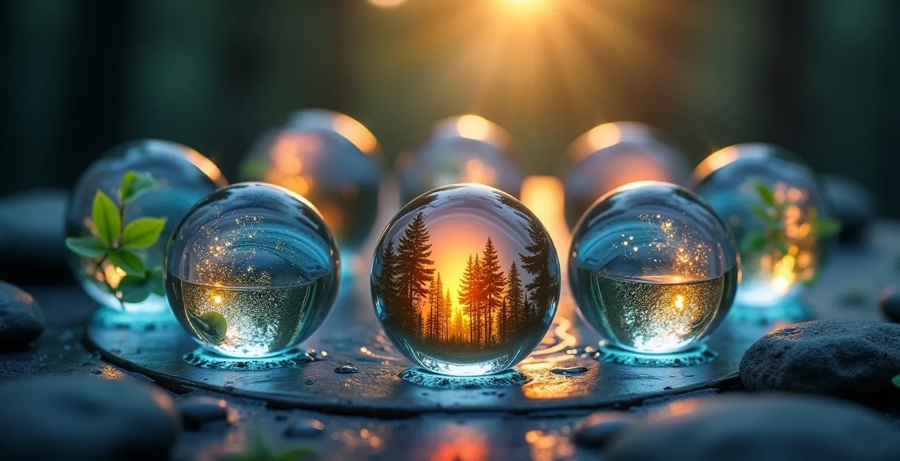 Vernetzte Kreise symbolisieren verschiedene Lebensbereiche in harmonischer Balance