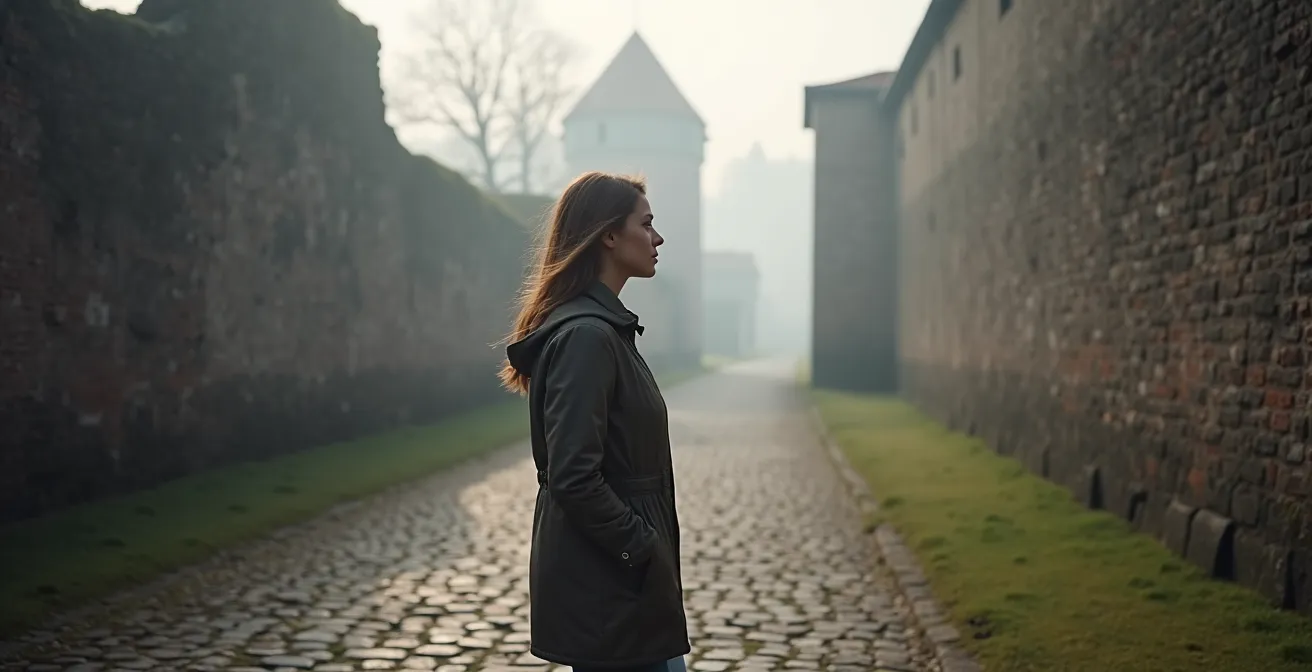 Besucher genießt eine ruhige UNESCO-Stätte in der Nebensaison ohne Menschenmassen